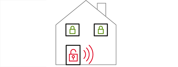 Endpoint Detection Response House icon with lock